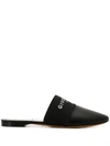 Givenchy Bedford Logo-print Leather Slippers In Black