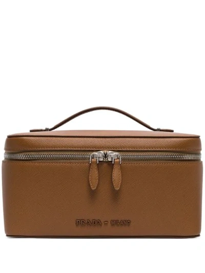 Prada Brown Leather Mini Travel Case