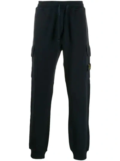 Stone Island Drawstring Track Trousers In Blue