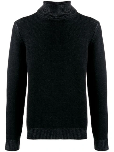 Roberto Collina Ribbed Roll Neck Sweater In Black