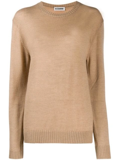 Jil Sander Slim-fit Wool Sweater In Brown