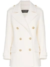 BALMAIN BALMAIN DOUBLE-BREASTED COAT - 白色