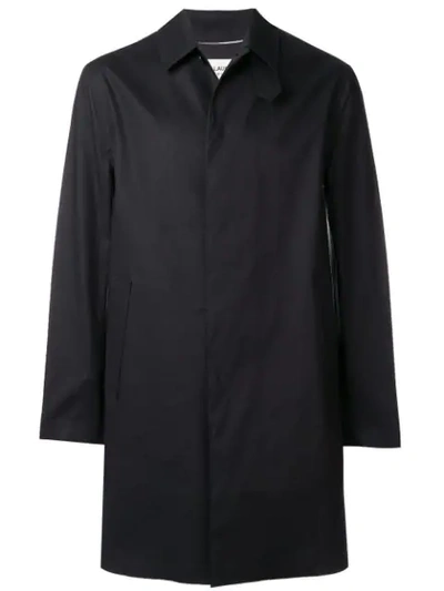 Saint Laurent Single-breasted Raincoat In Black