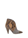 Isabel Marant Archenn Embossed Leather Ankle Boots In Marrone