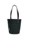 SAINT LAURENT SMALL PANIER RAFFIA TOTE BAG