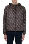 FENDI Fendi Windbreaker Jacket In Technical Fabric With Monogram Print,11017124