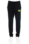 FENDI BLACK MIXED COTTON SPORT TROUSERS WITH LOGO PATCH,11017121