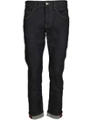 GUCCI TAPERED DENIM PANT WITH WEB IN BLUE,11017094