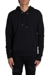 BALMAIN LOGO AND SIDE ZIP HOODIE,11016533