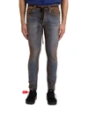 OFF-WHITE STAIN EFFECT SKYNNY JEANS,11016508