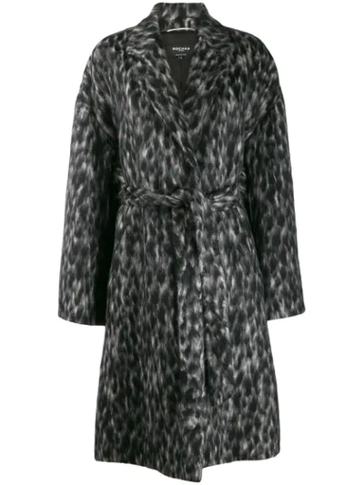 Rochas Belted Animal Pattern Coat In Leopard