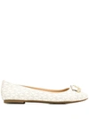 Michael Michael Kors Monogram Ballerina Shoes In Neutrals