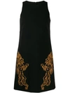 Moschino Mythological Creatures Crepe Dress In Black