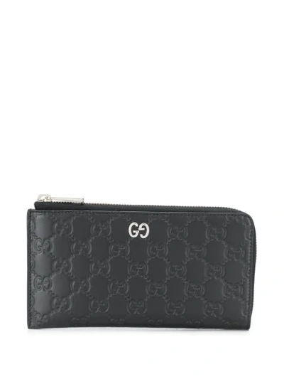 Gucci Signature Zip-around Wallet In Black