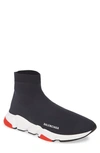 Balenciaga Speed Sneakers In Black White Red
