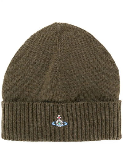 Vivienne Westwood Embroidered Beanie - Green