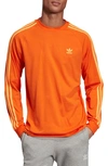 Adidas Originals 3-stripes Long Sleeve T-shirt In Orange