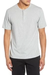 Vince Stripe Cotton Blend Henley T-shirt In Lt H Grey/sleet