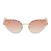 CHLOÉ CHLOE GOLD AND PINK ROSIE SUNGLASSES