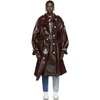 PUSHBUTTON PUSHBUTTON BURGUNDY SWAY OVERCOAT