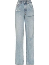 KSUBI X KENDALL JENNER RIPPED STRAIGHT-LEG JEANS