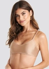 NA-KD Zig-Zag Seam Bikini Top Beige