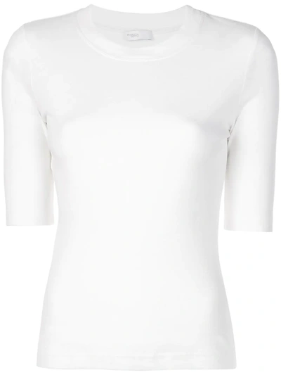 Rosetta Getty White Cropped Sleeve T-shirt