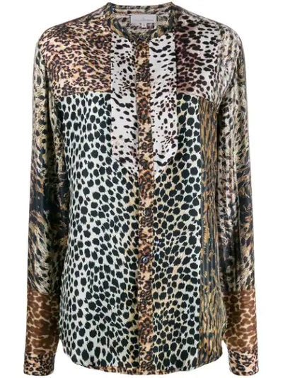 Pierre-louis Mascia Mixed Animal-print Shirt In Leopard