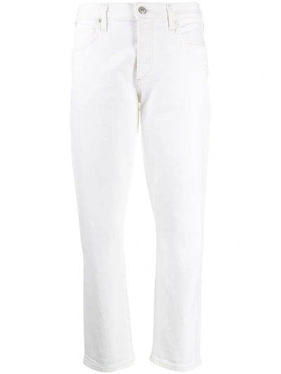 Citizens Of Humanity Charlotte High Rise Straight Jeans In White