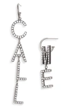 Saint Laurent Call Me Mismatched Drop Earrings In Silver