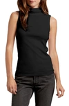 Michael Stars Hillary Sleeveless Turtleneck In Black