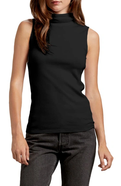 Michael Stars Hillary Sleeveless Turtleneck In Black