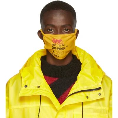 Off-white Industrial Logo-print Cotton Mask In Yellow