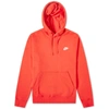 Nike Sportswear Club Logo-embroidered Cotton-blend Jersey Hoodie In Red