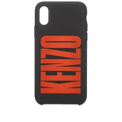 Kenzo Iphone X/xs Silic Logo Case In Black