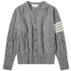 THOM BROWNE Thom Browne Aran Cable 4 Bar Donegal Cardigan,MKC220A-00278-0357