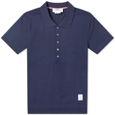 Thom Browne Relaxed Fit Polo In Blue