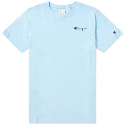 Champion Reverse Weave Women's Small Script Logo Tee In Blue