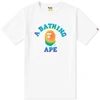 A BATHING APE A Bathing Ape Rainbow College Tee,1F30110054-WH7