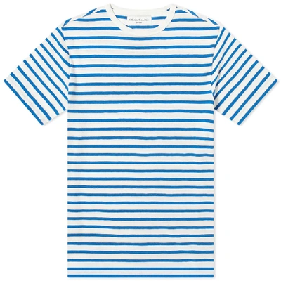 Officine Generale Japanese Stripe Tee In Blue