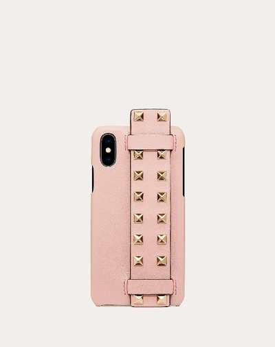 Valentino Garavani Rockstud Calfskin Phone Cover For Iphone X/xs In Water Rose