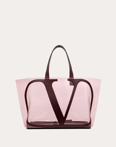 Valentino Garavani Vlogo Coloured Polymer Beach Bag In Pink
