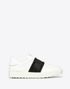 Valentino Open Sneakers With Contrasting Panel And Studded Heel In White/ Black
