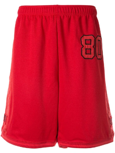 Supreme Monogram Track Shorts In Red