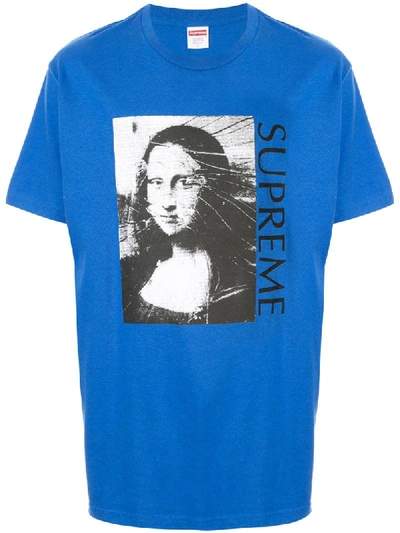 Supreme Mona Lisa Print T-shirt In Blue