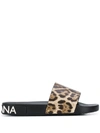 DOLCE & GABBANA LEOPARD PRINT SLIDES