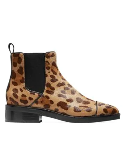 Cole Haan Women's Mara Grand Leopard-print Calf Hair Leather Chelsea Boots In Beige