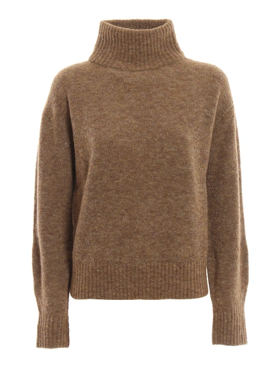 Dondup Boucle Wool Blend Sweater In Light Brown