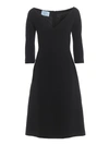 Prada Mid-length V-neck Dress In Black