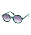 LELE SADOUGHI Emerald East Village round Sunglasses